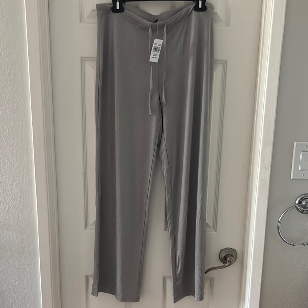 32 Degrees Light Gray Wide-Leg Drawstring Pants